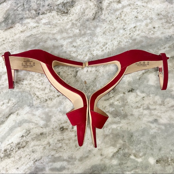 Metaphor Talula Dark Red Ankle Strap Dress Heeled Minimal Sandal Size 5.5 - Picture 4 of 9